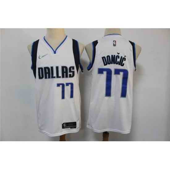 Men Dallas Mavericks Luka Don?i? #77 White 75th Anniversary Nike Stitched Jersey->dallas mavericks->NBA Jersey