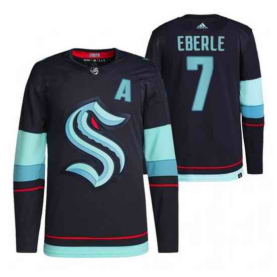Men Seattle Kraken #7 Jordan Eberle 2021 22 Navy Home Stitched jersey->anaheim ducks->NHL Jersey