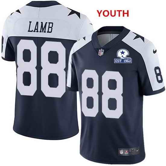 Youth Nike Cowboys #88 CeeDee Lamb Thanksgiving With Established In 1960 Patch NFL Vapor Untouchable Limited Jersey->youth nfl jersey->Youth Jersey