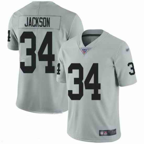 Nike Raiders #34 Bo Jackson Silver Men's Stitched NFL Limited jersey->dalls stars->NHL Jersey