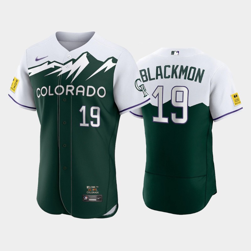 Men's Colorado Rockies #19 Charlie Blackmon 2022 Green City Connect Flex Base Stitched Jersey->houston astros->MLB Jersey