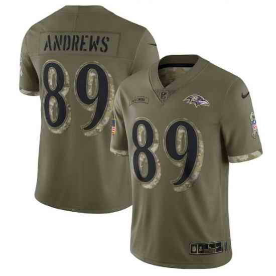 Men Baltimore Ravens #89 Mark Andrews Olive 2022 Salute To Service Limited Stitched Jersey->baltimore ravens->NFL Jersey