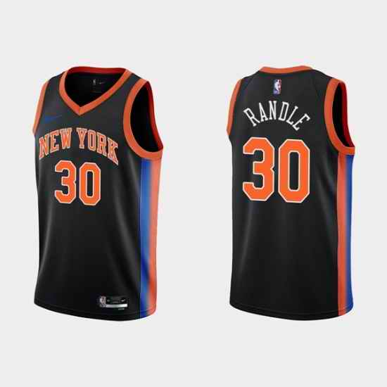 Men New Yok New York Knicks 30 Julius Randle 2022 #23 Black City Edition Stitched Basketball Jersey->orlando magic->NBA Jersey