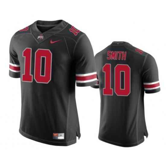 Men's Ohio State Buckeyes #10 Troy Smith College Football Jersey Black Red->nike air zoom pegasus 39->Sneakers