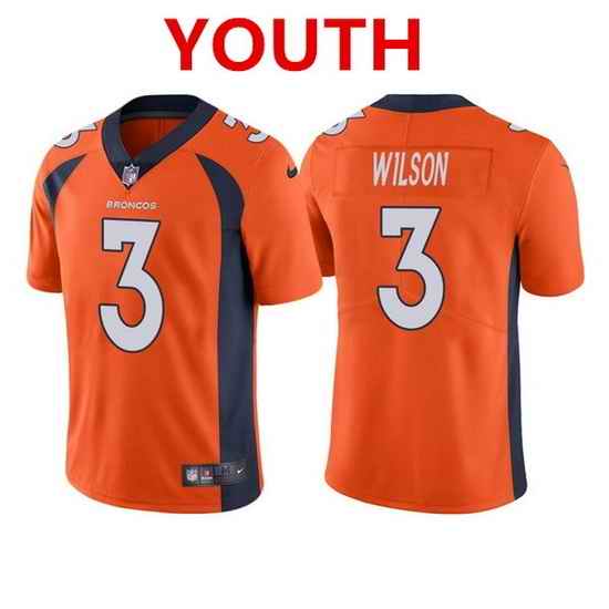 Youth Denver Broncos #3 Russell Wilson Orange Color Rush Vapor Untouchable Limited Stitched Jersey->youth nfl jersey->Youth Jersey