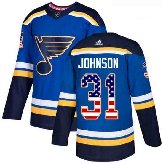 Youth Adidas St Louis Blues #31 Chad Johnson Authentic Blue USA Flag Fashion NHL Jersey->youth nhl jersey->Youth Jersey