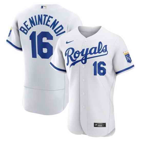 Men Kansas City Royals #16 Andrew Benintendi White Flex Base Stitched Jersey->kansas city royals->MLB Jersey