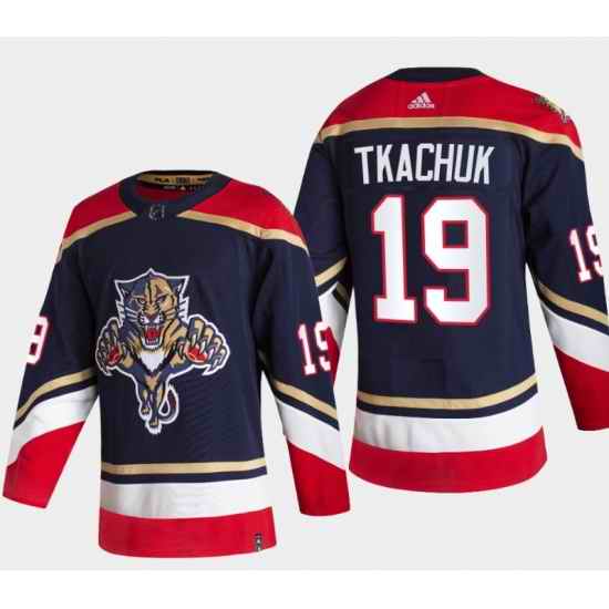 Men Florida Panthers #19 Matthew Tkachuk 2022 Navy Reverse Retro Stitched Jersey->calgary flames->NHL Jersey