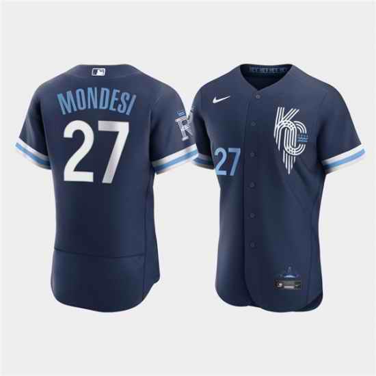 Men Kansas City Royals #27 Adalberto Mondesi 2022 Navy City Connect Flex Base Stitched MLB jersey->kansas city royals->MLB Jersey