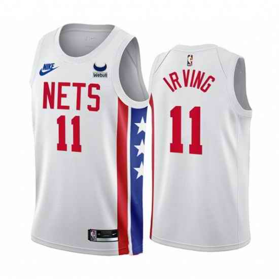 Men Brooklyn Nets #11 Kyrie Irving 2022 23 White With Patch Classic Edition Stitched Basketball Jersey->orlando magic->NBA Jersey