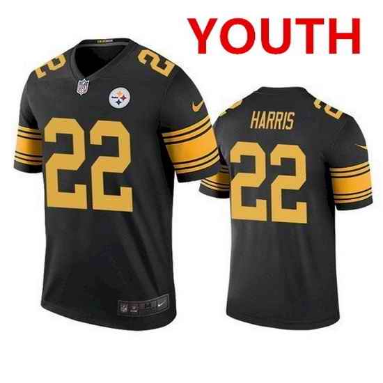 Youth pittsburgh steelers #22 najee harris black color rush limited jersey->youth nfl jersey->Youth Jersey