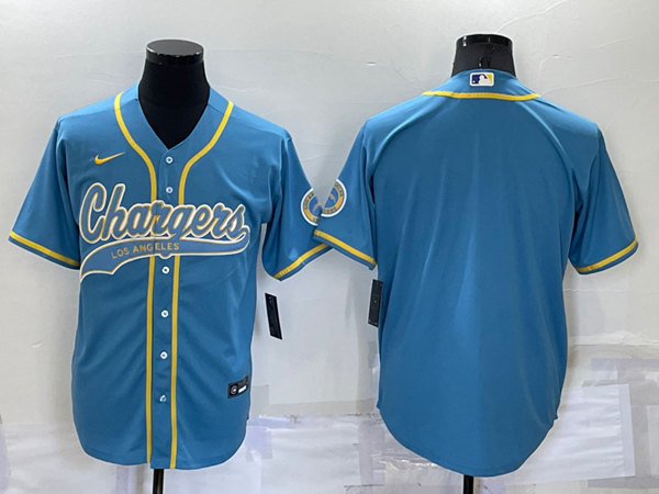 Men's Los Angeles Chargers Blank Blue Cool Base Stitched Baseball Jersey->los angeles rams->NFL Jersey