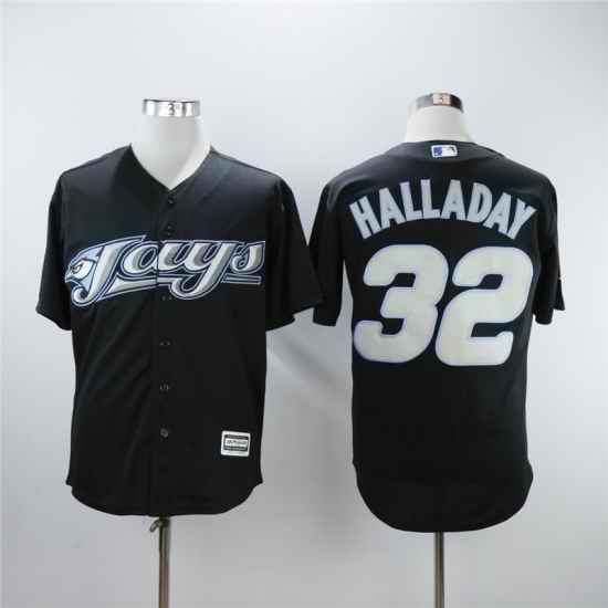 Men's Toronto Blue Jays Jerseys #32 Roy Halladay Jerseys Black 2008->->Custom Jersey