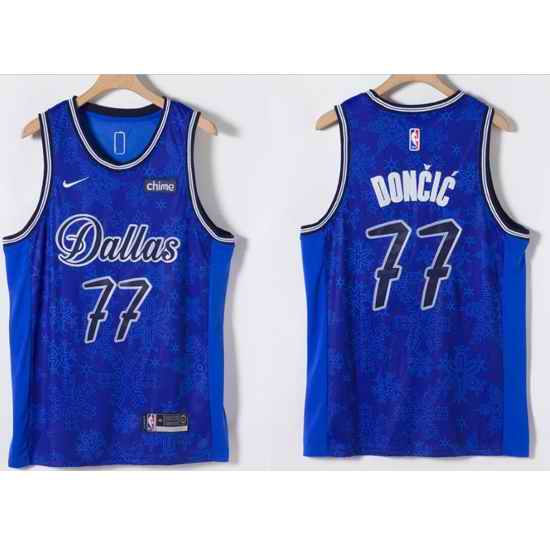 Men Dallas Mavericks Luka Doncic #77 Blue 2021 2022 Fashion Nike Stitched Jersey->dallas mavericks->NBA Jersey
