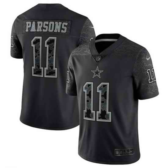 Men Dallas Cowboys #11 Micah Parsons Black Reflective Limited Stitched Football Jersey->dallas cowboys->NFL Jersey