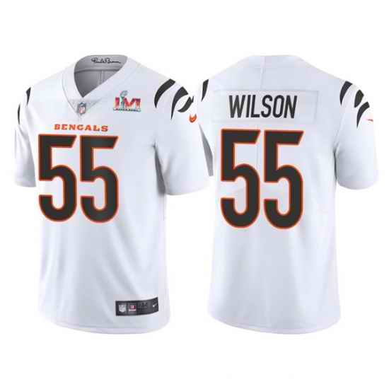 Men Cincinnati Bengals #55 Logan Wilson 2022 White Super Bowl LVI Vapor Limited Stitched Jersey->cincinnati bengals->NFL Jersey