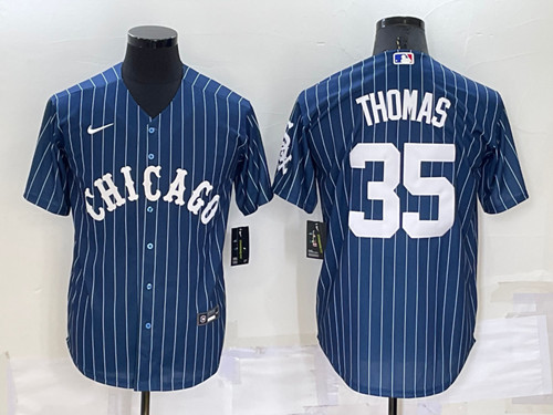 Men's Chicago White Sox #35 Frank Thomas Navy Cool Base Stitched Jersey->san francisco giants->MLB Jersey