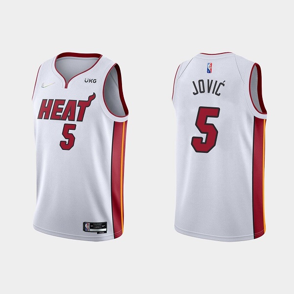 Men's Miami Heat #5 Nikola Jovic 2022 White Stitched Basketball Jersey->minnesota timberwolves->NBA Jersey