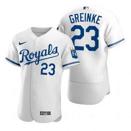 Men Kansas City Royals #23 Zack Greinke White Flex Base Stitched jersey->kansas city royals->MLB Jersey