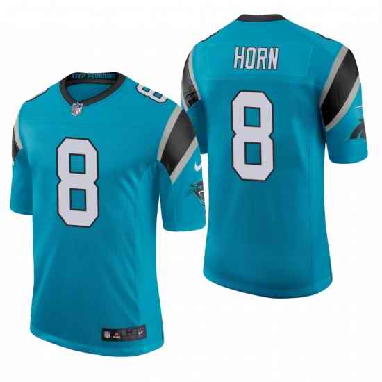 Men's Carolina Panthers #8 Jaycee Horn Blue Stitched Football Limited Jersey->carolina panthers->NFL Jersey