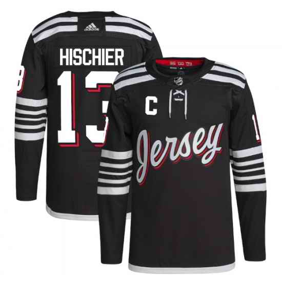Men New Jersey Devils #13 Nico Hischier 2021 2022 Black Stitched Jersey->minnesota wild->NHL Jersey