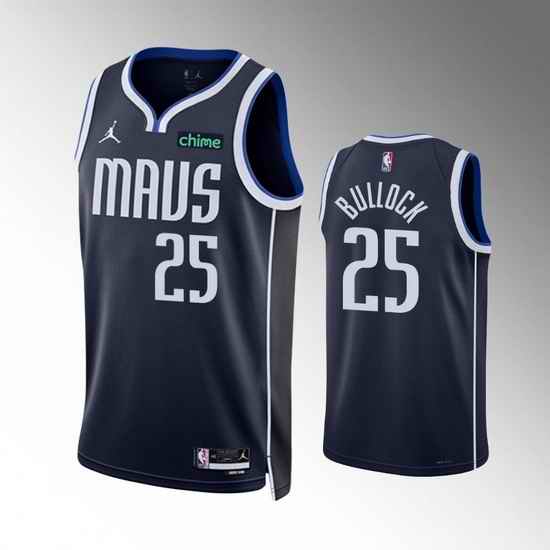 Men Dallas Mavericks #25 Reggie Bullock Navy Statement Edition Stitched Basketball Jersey->dallas mavericks->NBA Jersey