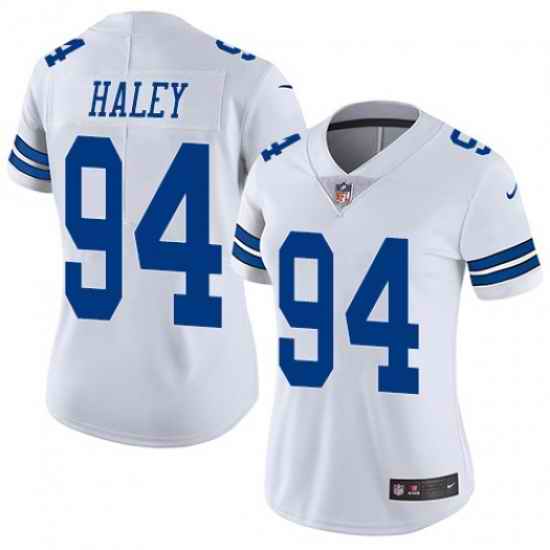 Women Nike Dallas Cowboys #94 Charles Harley White Vapor Limited Stitched NFL Jersey->women nfl jersey->Women Jersey
