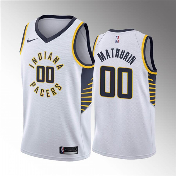 Men's Indiana Pacers #00 Bennedict Mathurin White Icon Edition 75th Anniversary Stitched Basketball Jersey->indiana pacers->NBA Jersey
