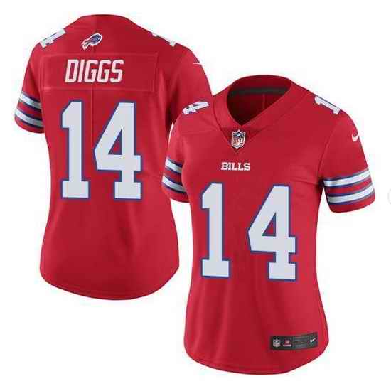 Women's Buffalo Bills #14 Stefon Diggs Red Vapor Untouchable Stitched NFL Nike Limited Jersey->women nfl jersey->Women Jersey
