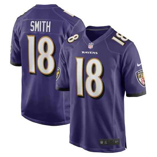 Men Nike Baltimore Ravens #18 Roquan Smith Purple Vapor Limited Jersey->new orleans saints->NFL Jersey