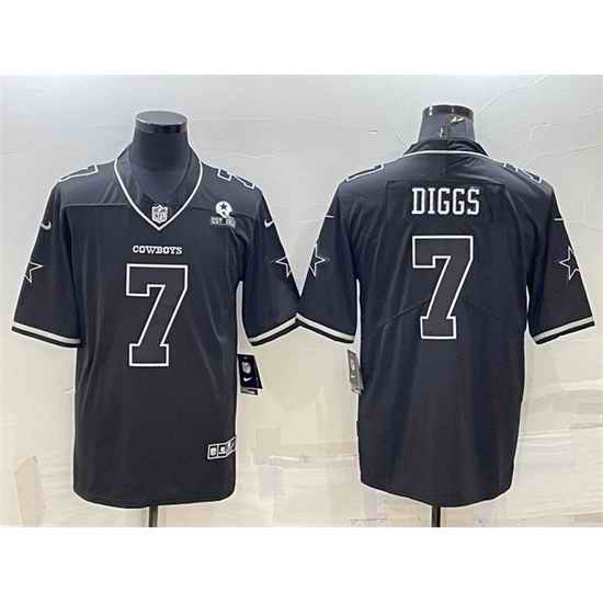 Men Dallas Cowboys #7 Trevon Diggs Black With 1960 Patch Limited Stitched Football Jersey->dallas cowboys->NFL Jersey