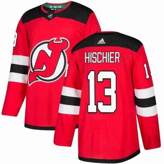 Men Adidas New Jersey Devils #13 Nico Hischier Red NHL Jersey->new jersey devils->NHL Jersey
