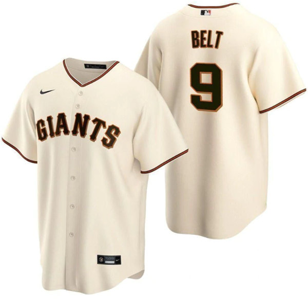 Men's San Francisco Giants #9 Brandon Belt Cream Cool Base Stitched Jersey->san diego padres->MLB Jersey