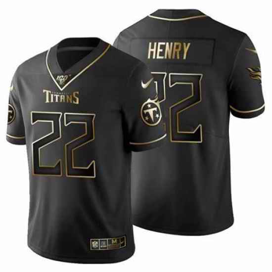 Mens Nike Tennessee Titans #22 Derrick Henry Black Gold Limited Player NFL Jersey->pittsburgh steelers->NFL Jersey