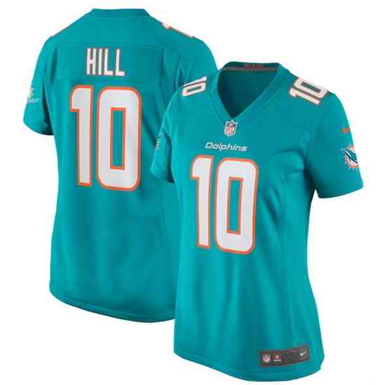 Women Miami Dolphins #10 Tyreek Hill Aqua Vapor Untouchable Stitched Jersey->women nfl jersey->Women Jersey