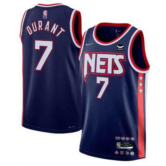 Men's Brooklyn Nets #7 Kevin Durant 2021 #22 Swingman Navy City Edition 75th Anniversary Stitched Basketball Jersey->brooklyn nets->NBA Jersey