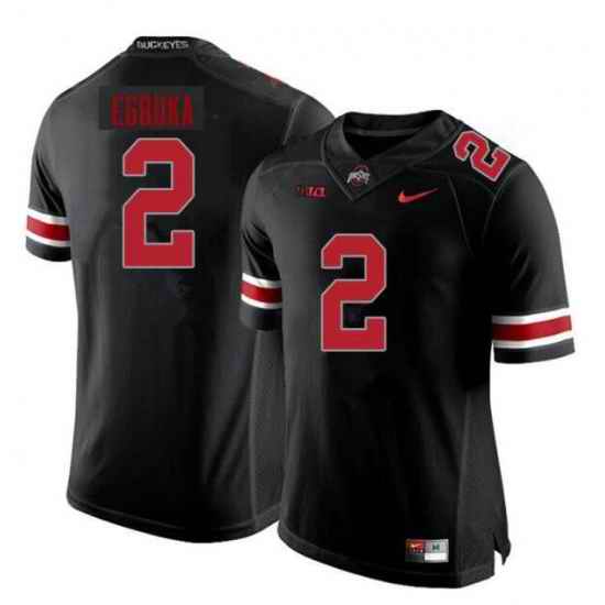 Men's Ohio State Buckeyes #2 Emeka Egbuka College Football Jersey Black Red->pitt panthers->NCAA Jersey