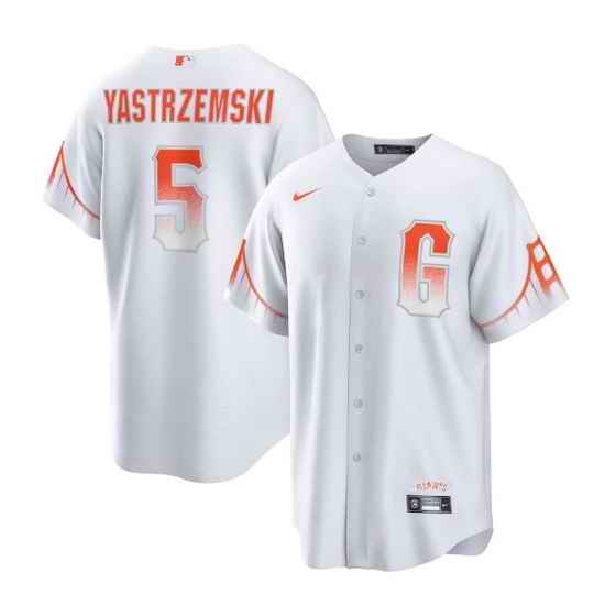 Men San Francisco Giants #5 Mike Yastrzemski White City Connect Cool Base Stitched Baseball Jersey->san diego padres->MLB Jersey