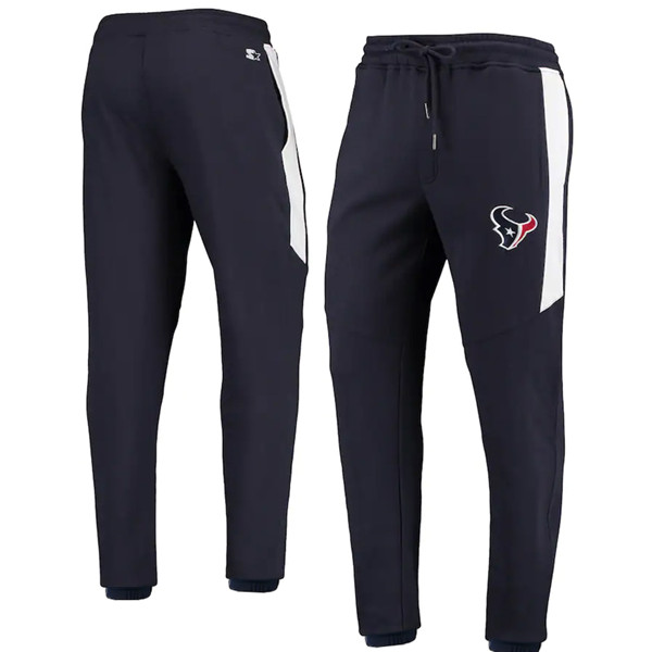 Men's Houston Texans Starter Navy/White Goal Post Fleece Pants->green bay packers->NFL Jersey