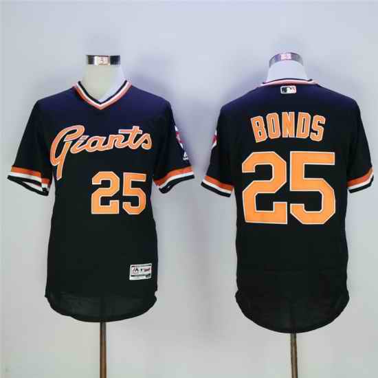 Men's 2018 San Francisco Giants #25 Barry Bonds Stitched Black MLB Jersey->houston astros->MLB Jersey
