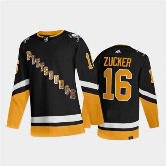 Men Pittsburgh Penguins #16 Jason Zucker 2021 2022 Black Stitched Jersey->pittsburgh penguins->NHL Jersey