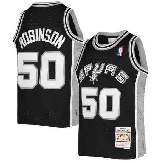Men San Antonio Spurs 50 David Robinson Mitchell  #26 Ness Black 1998 99 Hardwood Classics Swingman Throwback Jersey->nba shorts->NBA Jersey