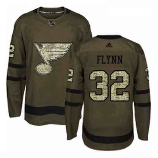 Youth Adidas St Louis Blues #32 Brian Flynn Authentic Green Salute to Service NHL Jersey->youth nhl jersey->Youth Jersey