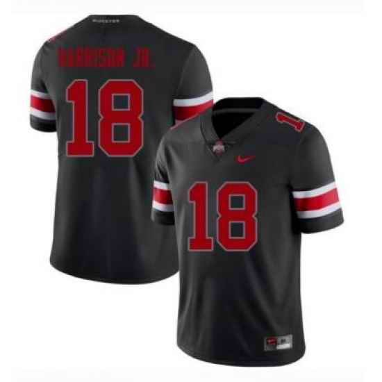 Men Nike #18 Ohio State Buckeyes Scarlet Black NCAA Football Jersey->->Custom Jersey