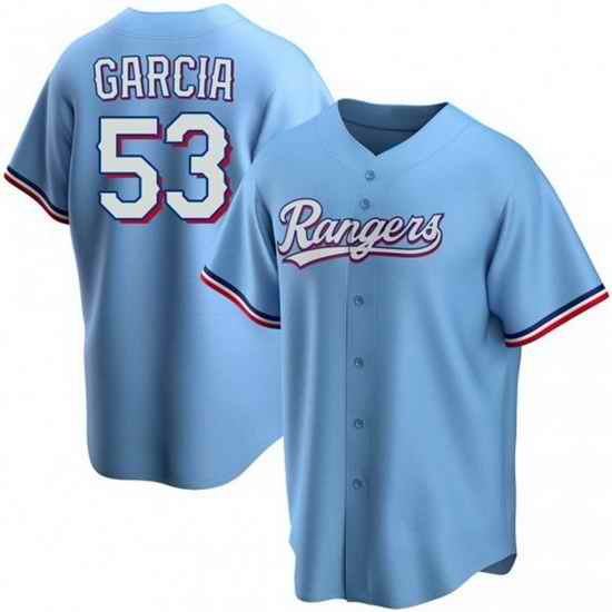 Men Texas Rangers #53 Adolis Garcia Light Blue Cool Base Stitched Baseball jersey->toronto blue jays->MLB Jersey