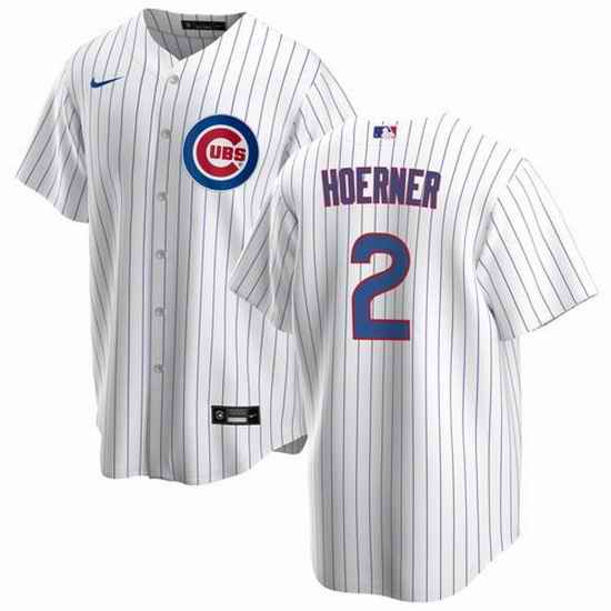 Men Chicago Cubs #2 Nico Hoerner White Cool Base Stitched Baseball jersey->chicago cubs->MLB Jersey