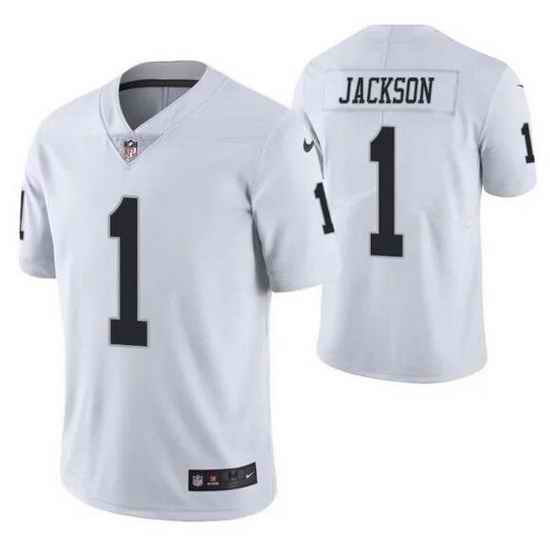 Men Las Vegas Raiders #1 DeSean Jackson White Vapor Limited Stitched Jersey->las vegas raiders->NFL Jersey