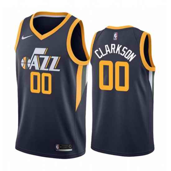 Men Utah Jazz #00 Jordan Clarkson Navy Icon Edition Swingman Stitched Jersey->oklahoma city thunder->NBA Jersey