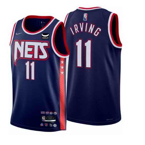 Men's Brooklyn Nets #11 Kyrie Irving 2021 #22 Navy Swingman City Edition 75th Anniversary Stitched Basketball Jersey->brooklyn nets->NBA Jersey
