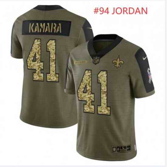 Men New Orleans Saints #94 Cameron Jordan 2021 Salute To Service Olive Camo Limited Stitched Jersey->new orleans saints->NFL Jersey